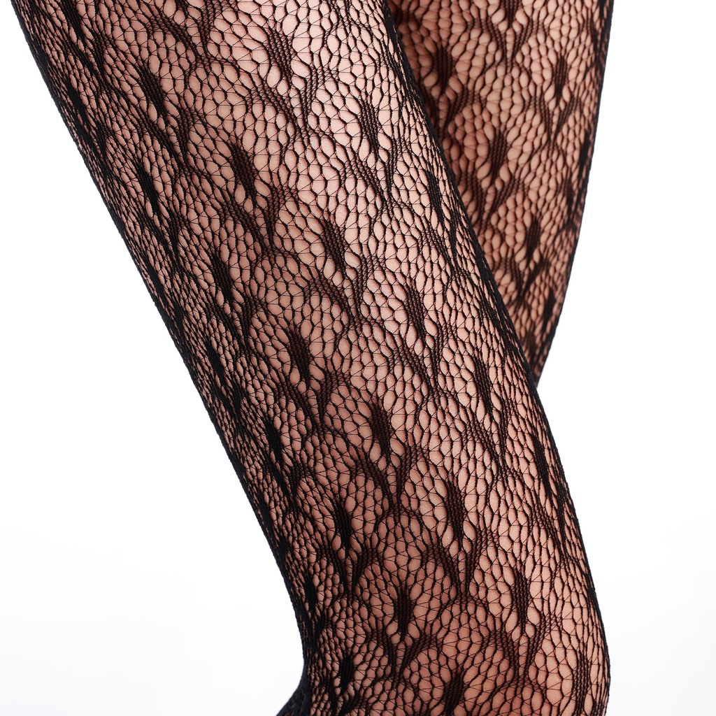 [AG10084/B] Pantyhose Fleur de Lis -  Schwarz