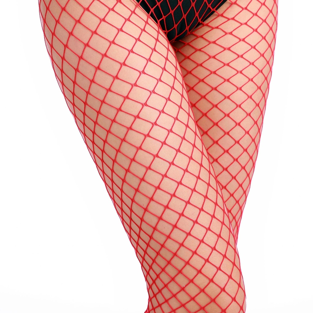 [AG10047/R] Pantyhose Large Fishnet -  Rot